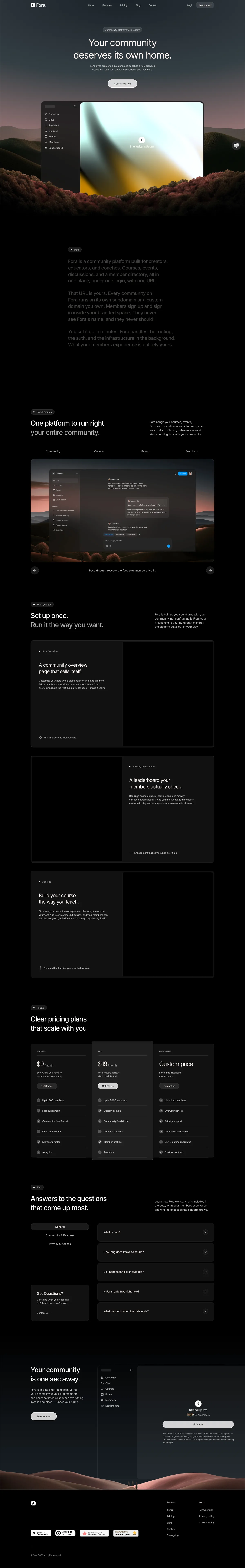 Fora — Homepages